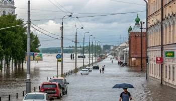 Ливень затопил улицы Нижнего Новгорода: автомобили плывут, горожане — в шоке